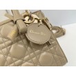 Borse Dior Mini Lady Dior agnello cannage Arco biscotto caldo