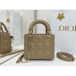 Borse Dior Mini Lady Dior agnello cannage Arco biscotto caldo