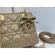 Borse Dior Mini Lady Dior agnello cannage Arco biscotto caldo