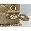 Borse Dior Mini Lady Dior agnello cannage Arco biscotto caldo