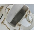 Borse Dior Mini Lady Dior Arco con ciondoli D.I.O.R  bianco hardware dorato