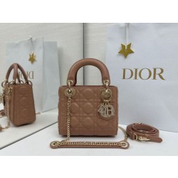 Borse Dior Mini Lady Dior Arco con ciondoli D.I.O.R  Rosa cipria