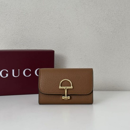 Alta gamma replica Porta carte Gucci Softbit 828148 Marrone