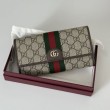 Portafoglio continentale Gucci Ophidia 838485 marrone