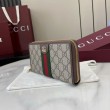 Alta gamma replica Portafoglio Gucci Ophidia con cerniera 838484 marrone