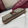 Alta gamma replica Portafoglio Gucci Ophidia con cerniera 838484 marrone