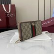 Alta gamma replica Portafoglio Gucci Ophidia con cerniera 838484 marrone
