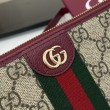 Alta gamma replica Portafoglio Gucci Ophidia con cerniera 838484 rosso