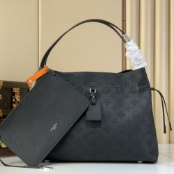 Replica qualità specchio Borsa tote Louis Vuitton Mahina Boundless M13180 M13179 Nero