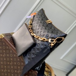 Replica Borse LV M12068 Coussin Hobo MM nera Imitazioni Replica qualità specchio Borse LV M12068 Coussin Hobo MM nera