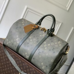Replica qualità specchio Borsa da viaggio Louis Vuitton Keepall Bandoulière 50 M26959 verde