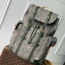 Replica qualità specchio Zaino Louis Vuitton Christopher MM da uomo M27080 Verde