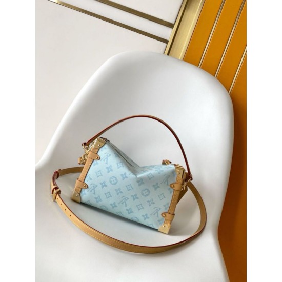 Replica Borse Imitazioni a mano Louis Vuitton Side Trunk MM M27891 Azzurra Imitazioni Replica qualità specchio Borse Imitazioni a mano Louis Vuitton Side Trunk MM M27891 Azzurra