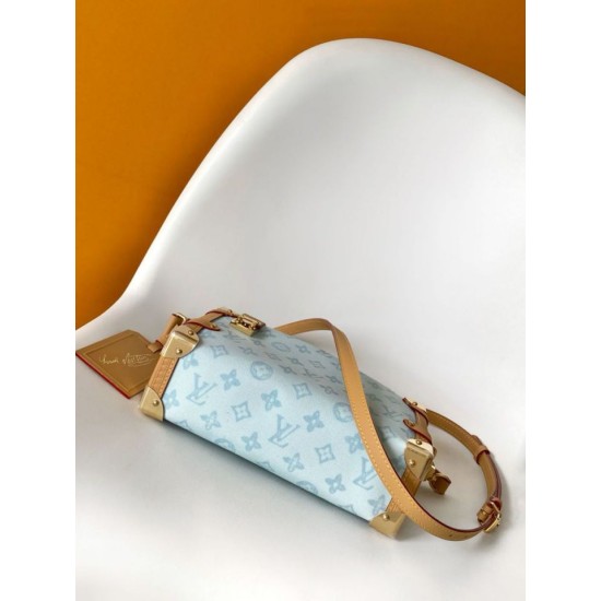 Replica Borse Imitazioni a mano Louis Vuitton Side Trunk MM M27891 Azzurra Imitazioni Replica qualità specchio Borse Imitazioni a mano Louis Vuitton Side Trunk MM M27891 Azzurra