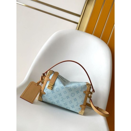 Replica Borse Imitazioni a mano Louis Vuitton Side Trunk MM M27891 Azzurra Imitazioni Replica qualità specchio Borse Imitazioni a mano Louis Vuitton Side Trunk MM M27891 Azzurra