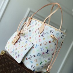 Replica qualità specchio Borsa tote Louis Vuitton x Takashi Murakami Neverfull MM