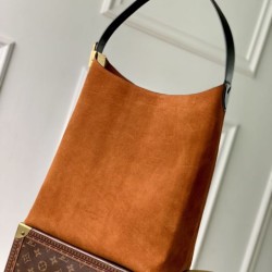 Replica Qualità superiore replica a mano Louis Vuitton Low Key Hobo MM M25516 scamosciata arancione Imitazioni Replica qualità specchio Qualità superiore replica a mano Louis Vuitton Low Key Hobo MM M25516 scamosciata arancione