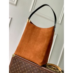 Qualità superiore replica a mano LV Low Key Hobo MM M25516 scamosciata arancione
