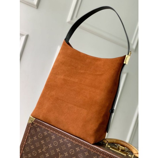 Qualità superiore replica a mano LV Low Key Hobo MM M25516 scamosciata arancione