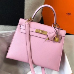 Borse Replica Hermes Kelly 28cm Epsom Rosa GHW
