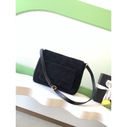 Borsa hobo Chanel 26c AS5886 scamosciata trapuntata nero