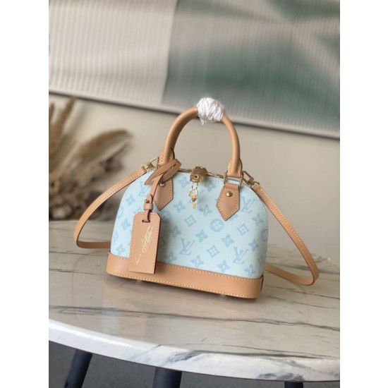 Borsa LV Alma BB M27526 Monogram Origine Bleu Courrier
