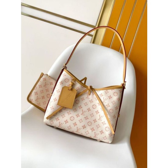 Bora Pari all'originale replica LV Carryall PM/MM M27532 M27948 Altro giallo chiaro Tela
