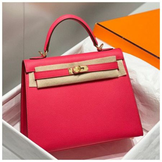 Borsa Sellier Kelly 25cm Hermes Epsom Rosa rossa