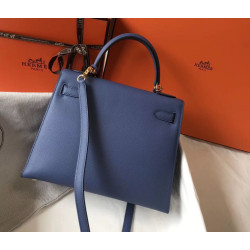 Borse Hermes Kelly 28cm blu Epsom GHW