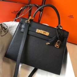 Borse Hermes Kelly 28cm Epsom Nero GHW