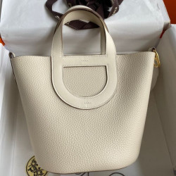 Borse Imitazioni tote Hermes In The Loop 18 fatta a mano beige clemence
