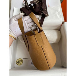 Borsa tote Hermes In The Loop 18 fatta a mano marrone Clemence