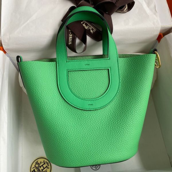 Qualità superiore replica tote Hermes In The Loop 18 fatta a mano verde clemence Qualità superiore replica tote Hermes In The Loop 18 fatta a mano verde clemence