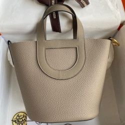 Imitazioni borse griffate tote Hermes In The Loop 18 grigia Clemence