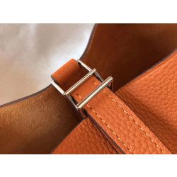 Borsa Tote Hermes Picotin Lock 18/22 Arancione Clemence