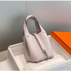 Borse Replica Tote Hermes Picotin Lock 18/22 Clemence Mauve Pale