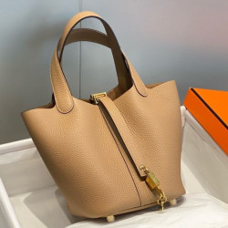 Imitazioni borse griffate Tote Hermes Picotin Lock 18/22 Marrone Clemence