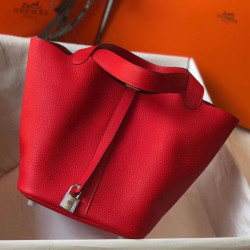 Borsa Tote Hermes Picotin Lock 18/22 Rosso Clemence