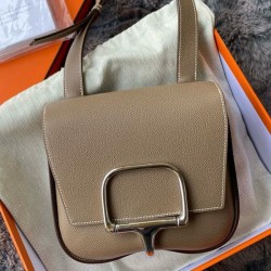 Replica qualità specchio Mini borsa Hermès Della Cavalleria II talpa Epsom