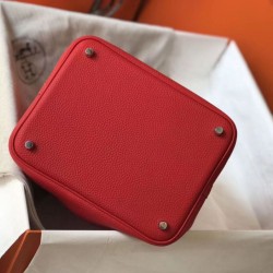 Replica Borsa Tote Hermes Picotin Lock 18/22 Rosso Clemence Imitazioni Replica qualità specchio Borsa Tote Hermes Picotin Lock 18/22 Rosso Clemence