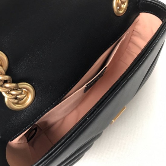 Replica Alta Qualità GG Marmont Mini Borse  Alta Qualità 446744 Nero
