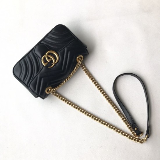 Replica Alta Qualità GG Marmont Mini Borse  Alta Qualità 446744 Nero