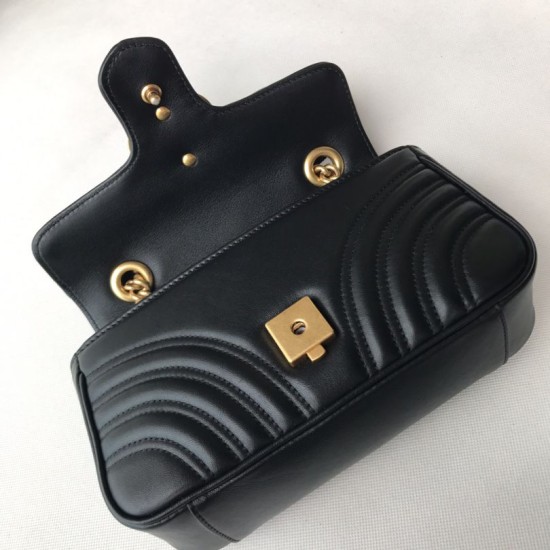 Replica Alta Qualità GG Marmont Mini Borse  Alta Qualità 446744 Nero