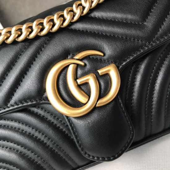 Replica Alta Qualità GG Marmont Mini Borse  Alta Qualità 446744 Nero