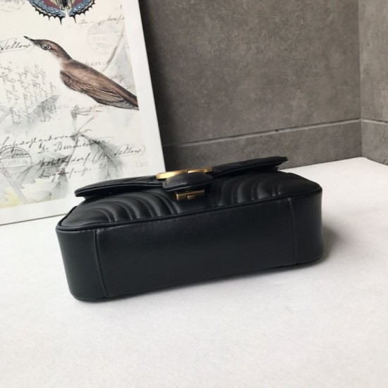 Replica Alta Qualità GG Marmont Mini Borse  Alta Qualità 446744 Nero