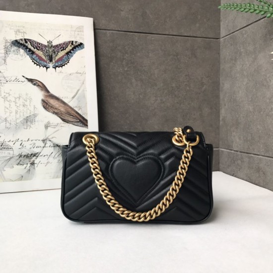 Replica Alta Qualità GG Marmont Mini Borse  Alta Qualità 446744 Nero