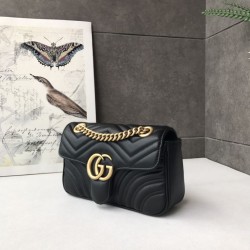 Riproduzione Fedele GG Marmont Mini Borse Replica Alta Qualità 446744 Nero imitazioni Replica Alta Qualità GG Marmont Mini Borse Alta Qualità 446744 Nero