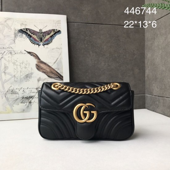 Replica Alta Qualità GG Marmont Mini Borse  Alta Qualità 446744 Nero
