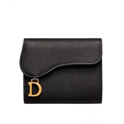 Qualità superiore replica Portafoglio Christian Dior Saddle Nero