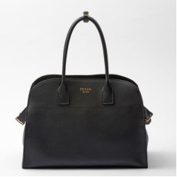 fedele Prada Large Tote Bag con Fibbie Nero